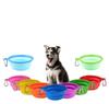 Dobrável Portátil Silicone Alimentador de Cachorro Tigela 2 Em 1 Pet Dispenser Ao Ar Livre Viagem Cão Gato Com Mosquetão Garrafa Comida Recipiente de Água