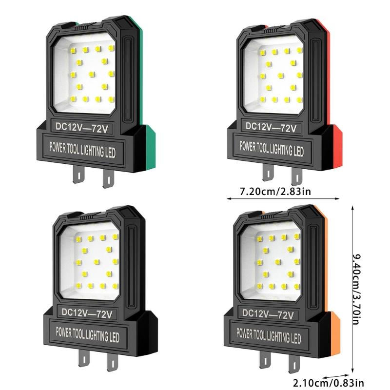 High Brightness 550LM LED Work Light for 12-72V Lithium Batteries Pocket Size Flashlights Jobsites Light