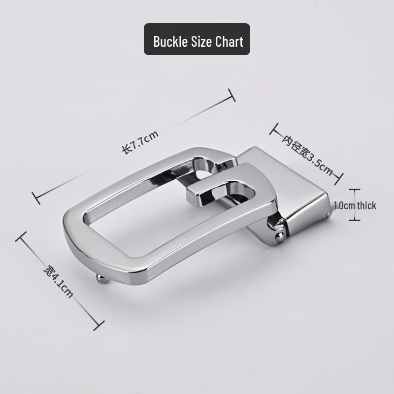Men's Casual Leather Belt with Smooth Alloy G Buckle & Hole Punch Design