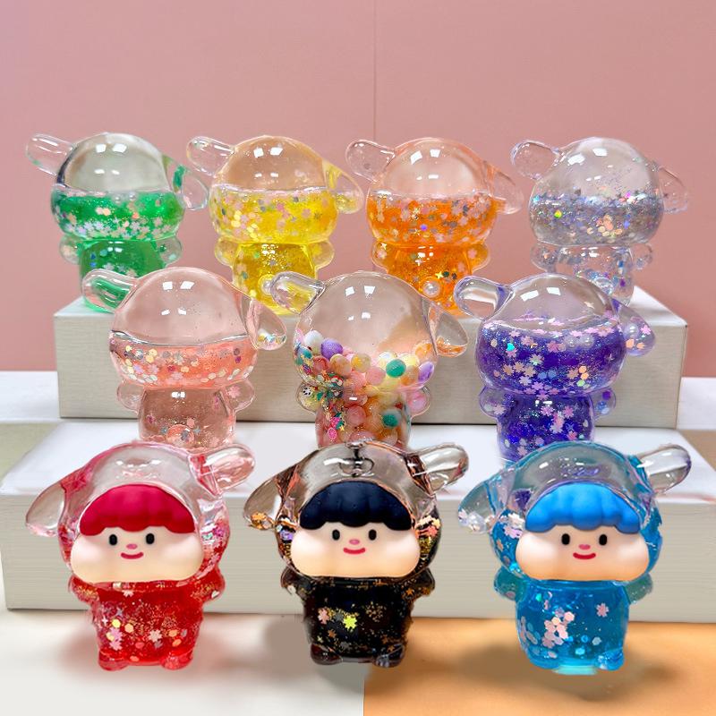 

Cartoon Flashing Marshmallow Puppy Quicksand Ornament Micro Landscape Ornaments Car Mini Decorations Home Desktop Decor помаранчевий