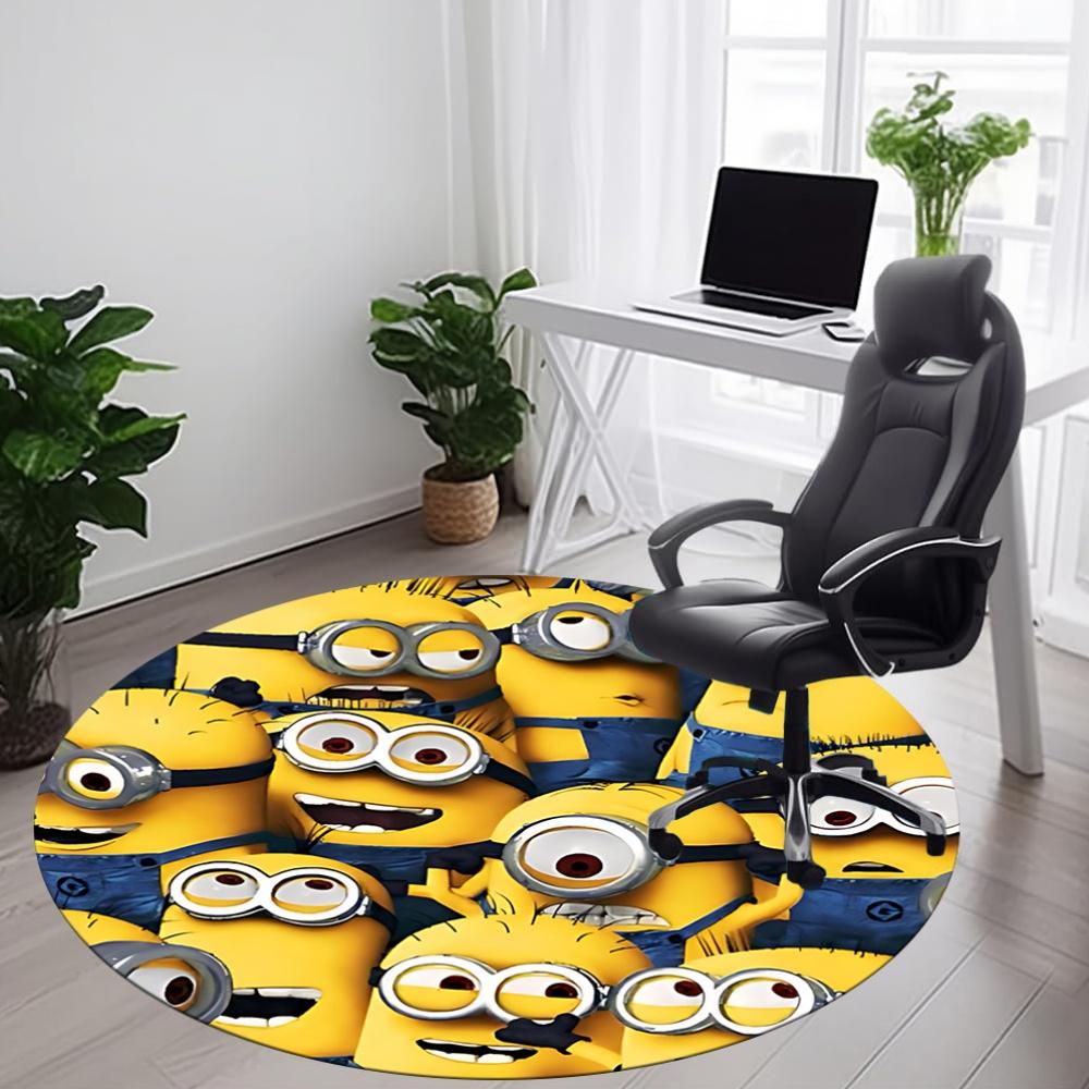 Minions Office Round Area Rug, Under Office Chairs Bedroom Living Room Home Decor  a1022157