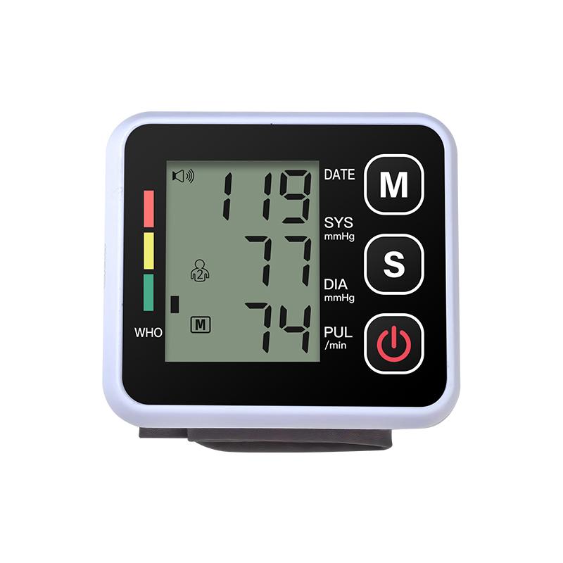 Sfigmomanometru portabil Ecran LCD Monitor digital de tensiune arterială la încheietura mâinii Contor de puls pentru ritm cardiac Măsurător pentru uz casnic