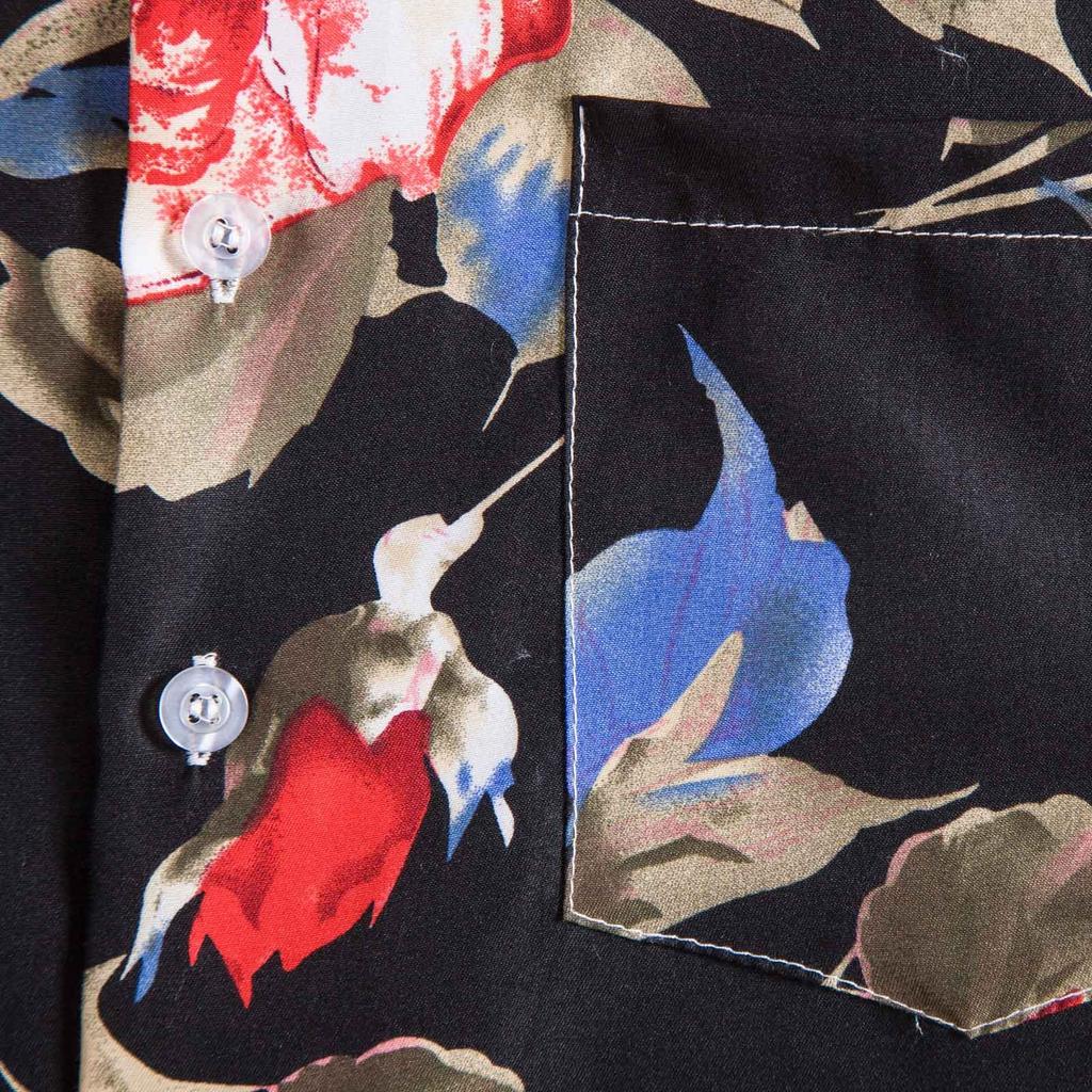 Men's Hawaiian Style Short Sleeve Shirt Button Down Floral Print Casual Summer Beach Shirt Lightweight Breathable Fabric