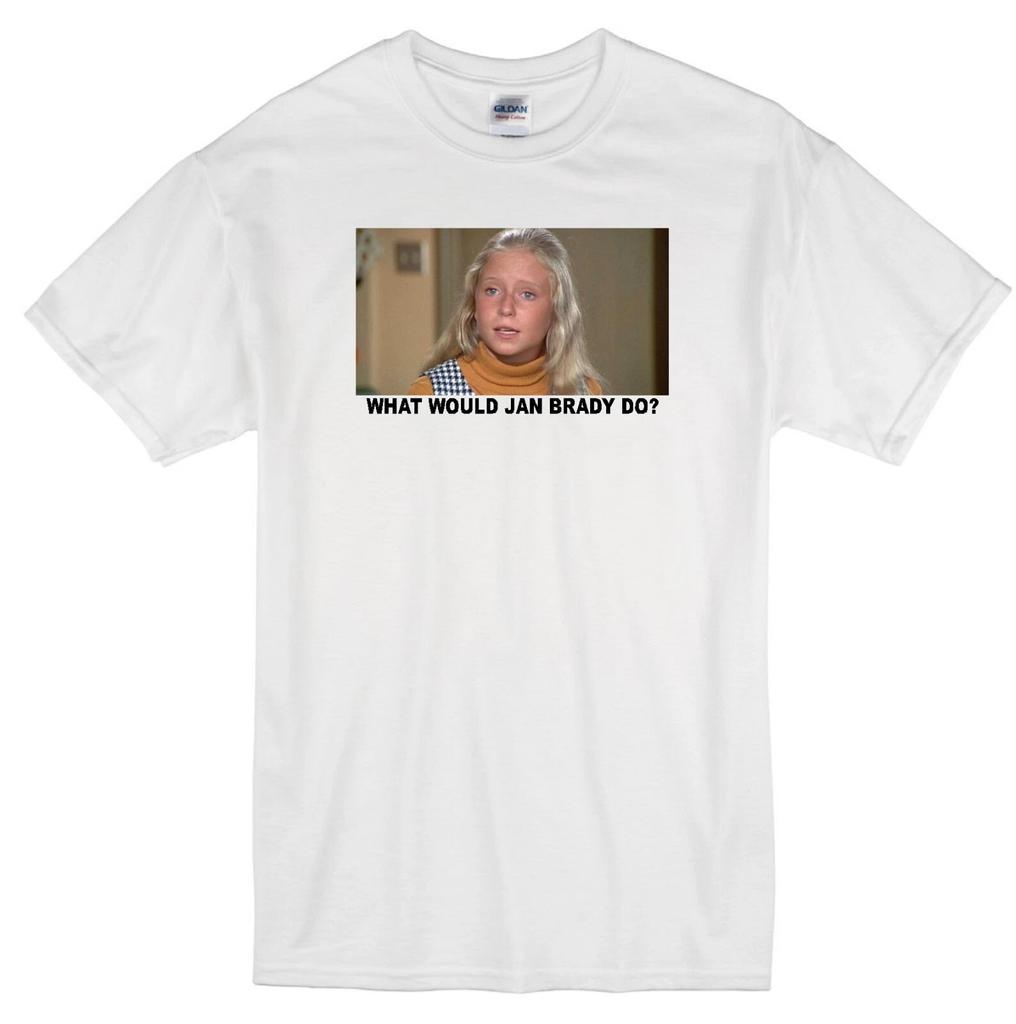 JAN BRADY WWD? EVE PLUMB BRADY BUNCH DAUGHTER TV FAMILY SITCOM WHITE T-shirt