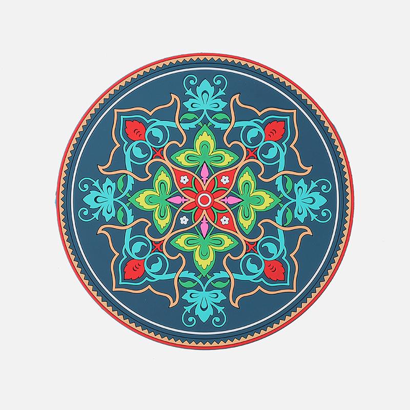 Large 3D Ethnic Style Silicone Heat-Resistant Placemat & Coaster Set