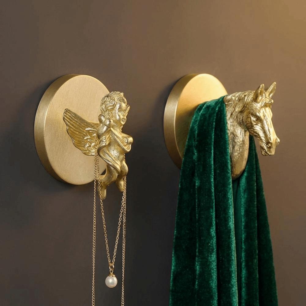 High-Quality Brass Brass Wall Hooks Durable Construction Wall Mounted Hangers  Home Decoration
