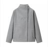 Women'S Clothing Double-Breasted Solid Color Woolen Material Lapel Loose Woolen Short