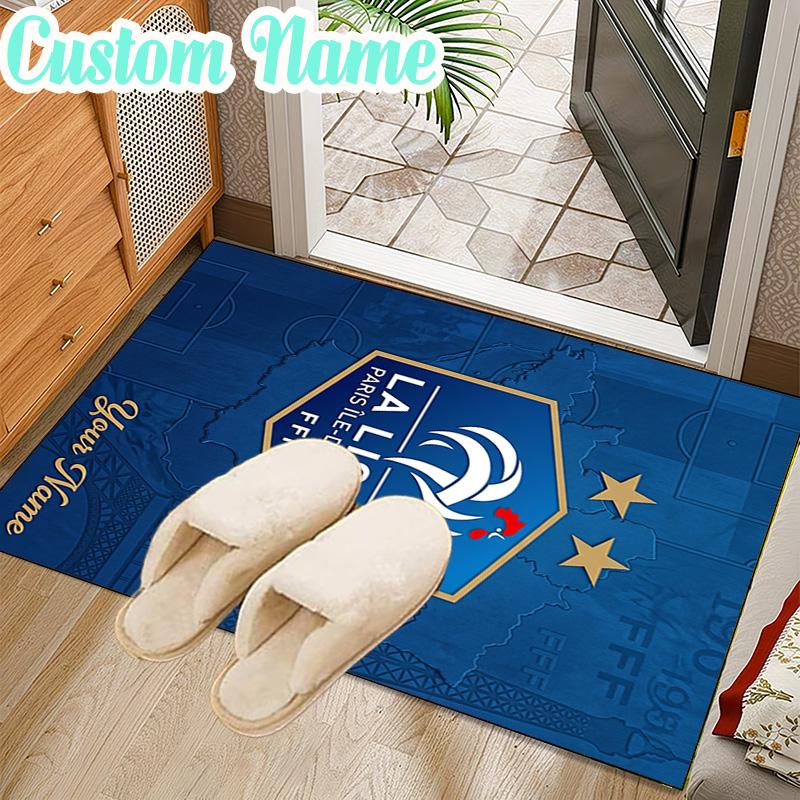 Custom Name France Football Emblem Rug Office Rug Chair Mat Non Slip Carpet Rugs for Bedrooms Dining Room Living Room Home Decor gifts