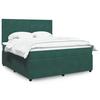 VidaXL Slat Bed Base and Mattress Dark Green 180x200cm Velvet, Bed, Platform Bed, Panel Bed, Furniture of 3292403