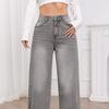 Puffanpop Women's Wide Leg Jeans Retro Wash High Waisted Denim Pants Loose Straight Jeans Y2K Casual Pants