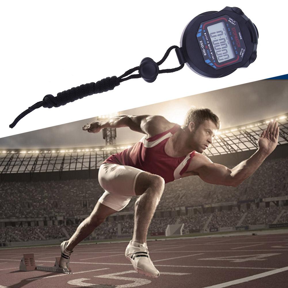 Digital Running Timer Waterproof Handheld Sports Stopwatch Electronic Multifunctional Lightweight Practical  with Strap