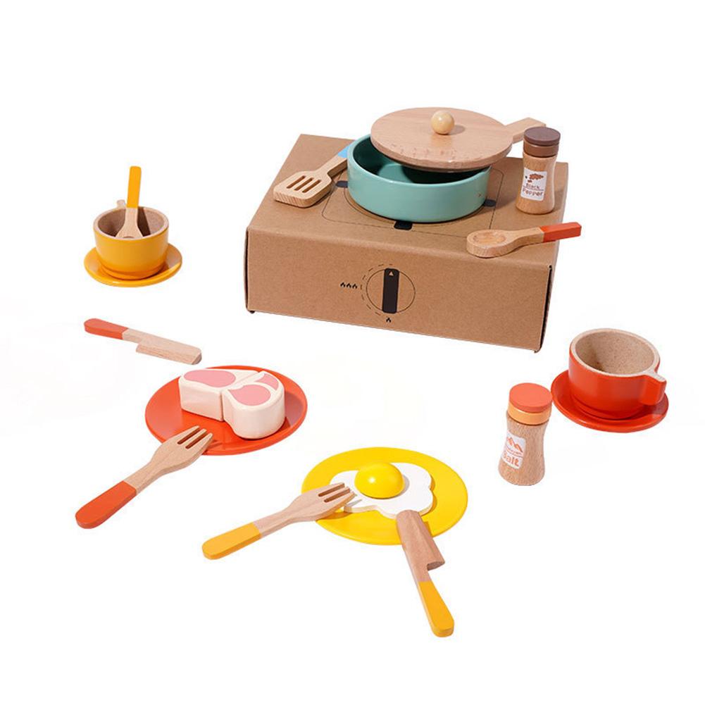 Wooden Play Kitchen Toy Set For Girls And Boys Simulated Kitchen Playset Early Education Playing House Role-playing Toy
