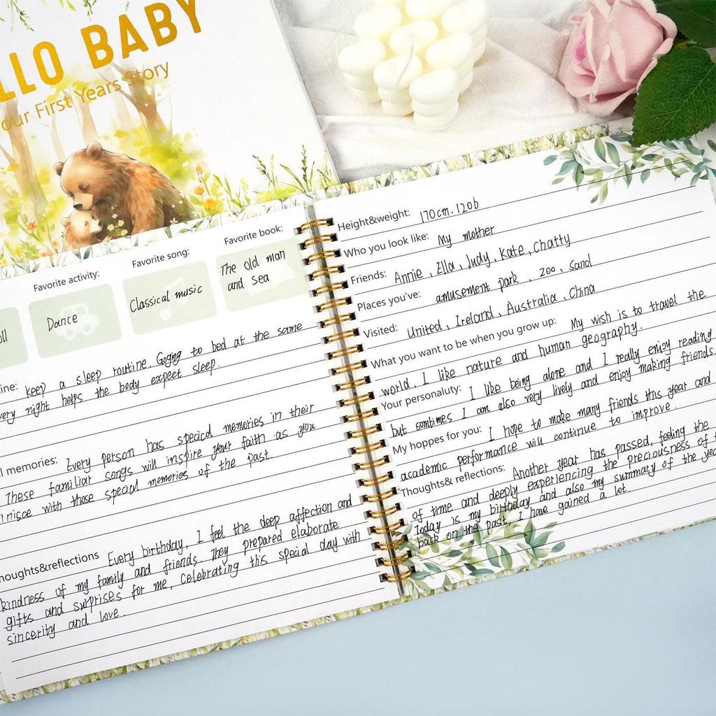 Baby Milestone Book First 5 Year Kids Record Book Baby Scrapbook Baby Milestone Book to Record Every Event From Birth to Age 5