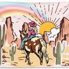 Cowgirl and Horse Art Tapestry  Unique Desert Design for Home Decor  Adds Adventure and Charm to Any Room