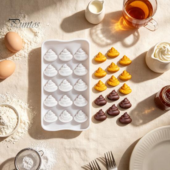 DIY Backsets für Kinder Lustige Kacke Schokoladenform, 15-Kammer Silikonform, Antihaft Hitzebeständig Mehrzweck Küchenwerkzeug Dessertform