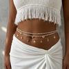 Fashion Bohemian Waist Chain For Women Starfish Shell Turtle Butterfly Pendant Rice Beads Waist Chain Beach Party Body Jewelry