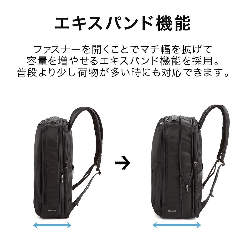 World Traveler Savio Business Backpack, Fits B4 Size, Fits 15.6-inch Laptop, Expandable Capacity, Two Compartments, No. 65343