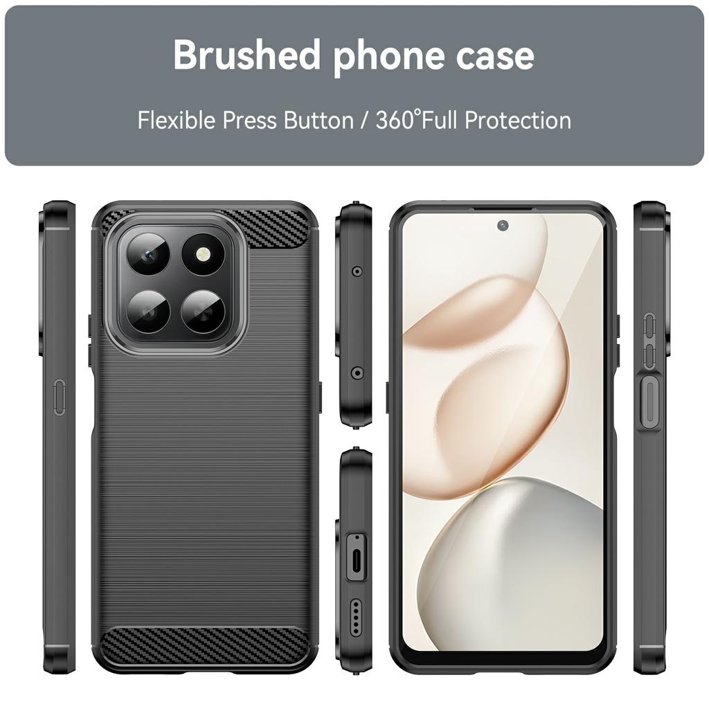 Phone Case For Honor 400 Smart 5G/4G/X7d 4G Protective Cover Carbon Fiber Texture Brushed