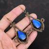 Labradorite Earring Copper Wire Wrapped Gemstone Jewelry Birthstone Earring Handmade Earring Copper Earring Gifts For Her Wire Wrap Earrings