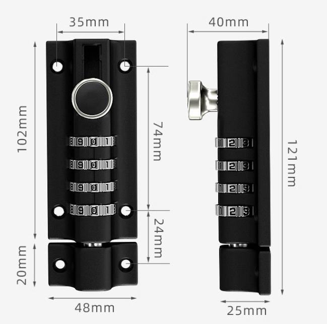 HD09 Waterproof Outdoor Anti-theft Password Bolt Lock for Wooden Doors