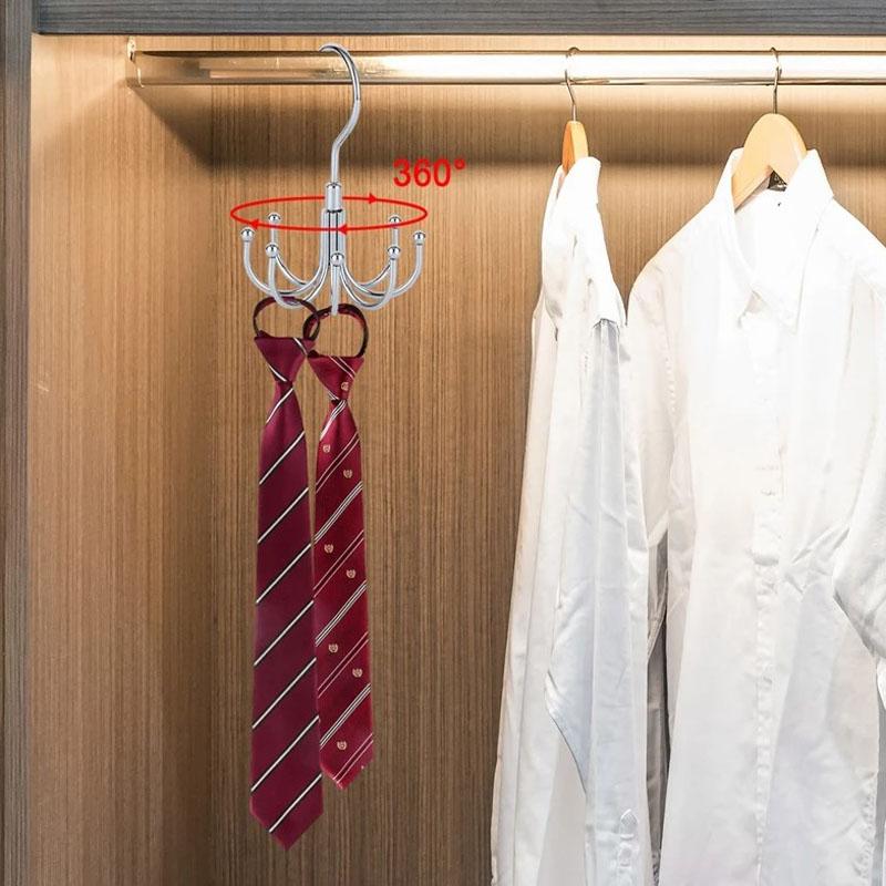 1Pc Multi Purpose Hanger 360 Rotatable Metal Clothes 8 Claw Hooks Closet Wardrobe Organizer Multifunctional Hook Belt