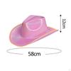 LED Cowboy Hat, Light up Headgear Rave Cap Cowgirl Hat Western for Party Role