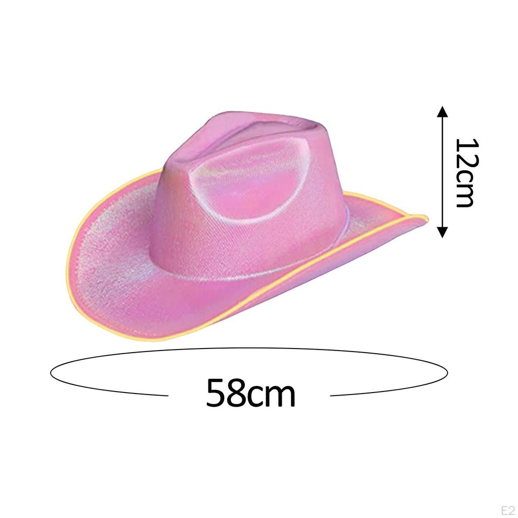 LED Cowboy Hat, Light up Headgear Rave Cap Cowgirl Hat Western for Party Role