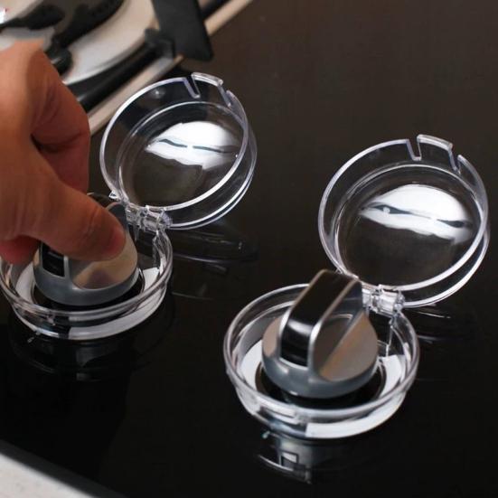 2/3/4Pcs Transparent Stove Knob Safety Cover Heat Resistant Dustproof Baby Proof Universal Kitchen Oven Lock Gas Stove Knob Safety Guard Protector