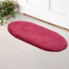Tappetino da Bagno Ovale Spesso Super Assorbente Peluche Tappeto Area Tappeto Shaggy Supporto Antiscivolo Lavabile in Lavatrice Morbido Tappetino per Pavimento del Bagno