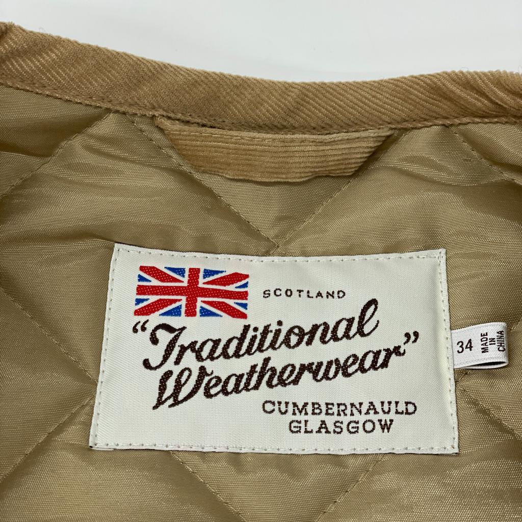 TRADITIONAL WEATHERWEAR Beige quilted stand collar coat Jacket 34 beigeUsed