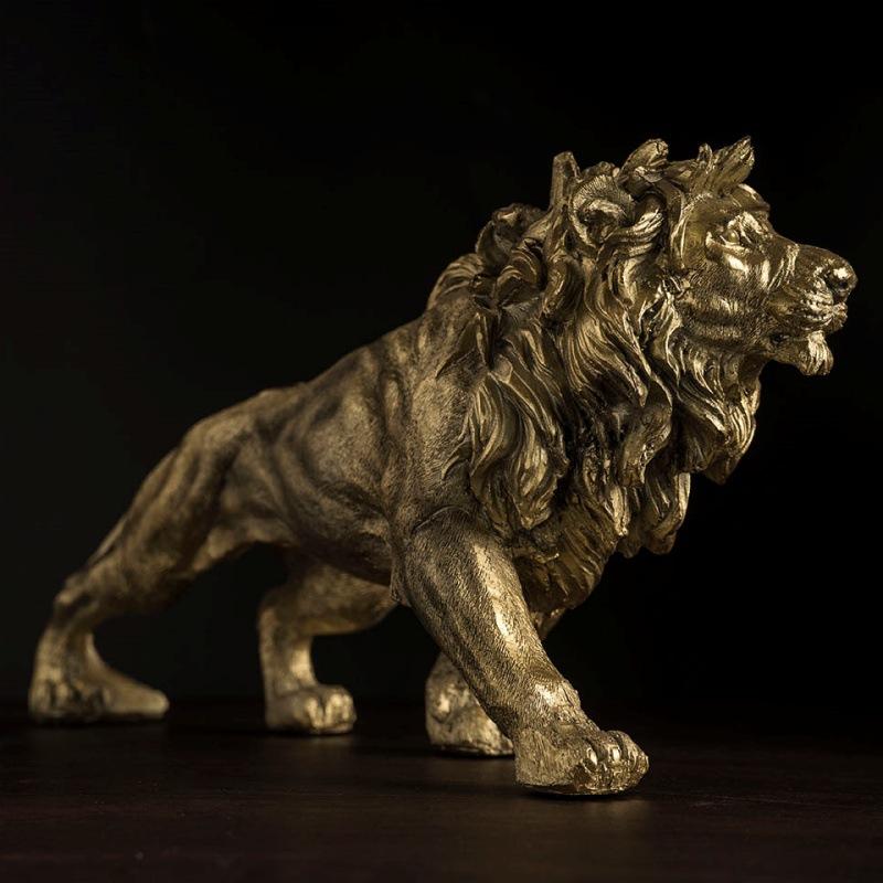 Nordic Fine Lion Ornaments Home TV Cabinet Wine Cabinet Living Room Entrance Office Use Tabletop Animal Resin Crafts