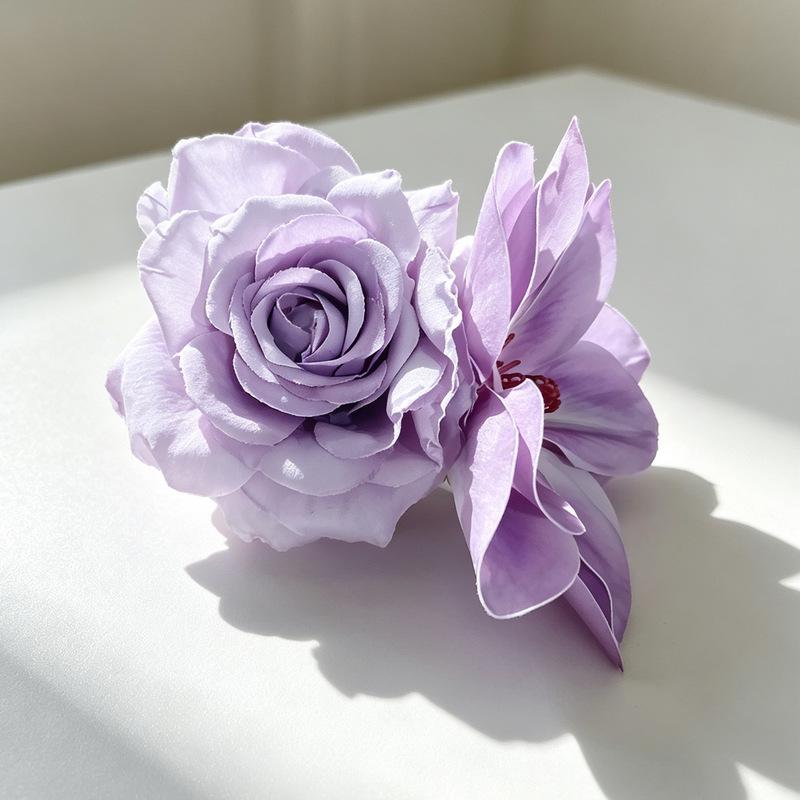 Clematis Lotus Hair Clip: Floral Updo Headdress for Women
