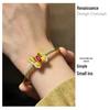 Gold-Plated Ruby Diamond Butterfly Bangle Bracelet - Women's Luxury Fashion Jewelry