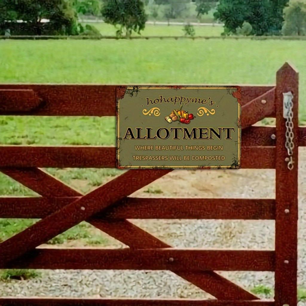 Customizable Vintage Metal Allotment Sign Flower Theme Entryway Wall Hanging Decor