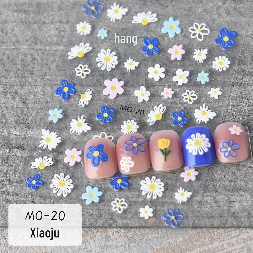 3D Embossed Japanese Nail Art Stickers: Graffiti Letters & Cute Cartoon Designs