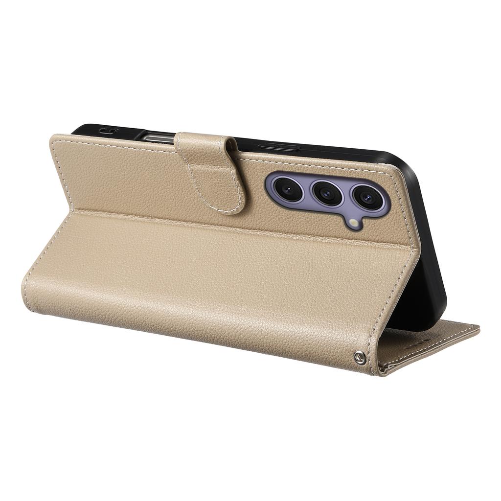DF-012 For Samsung Galaxy S24+ Case Litchi Texture Leather Wallet Stand Phone Cover