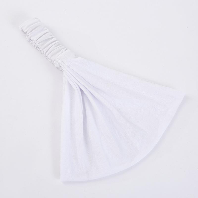 1Pcs Makeup Hair Headwrap Women Cotton Headband Turban Solid Color Elastic Hair Bands Yoga Hairband 2In1 Bandana Hair Accessory