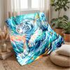 Tiger in Floral Garden Theme blanket Lightweight Warm Flannel Blanket Decorative Throw Blanket for Home Decoration