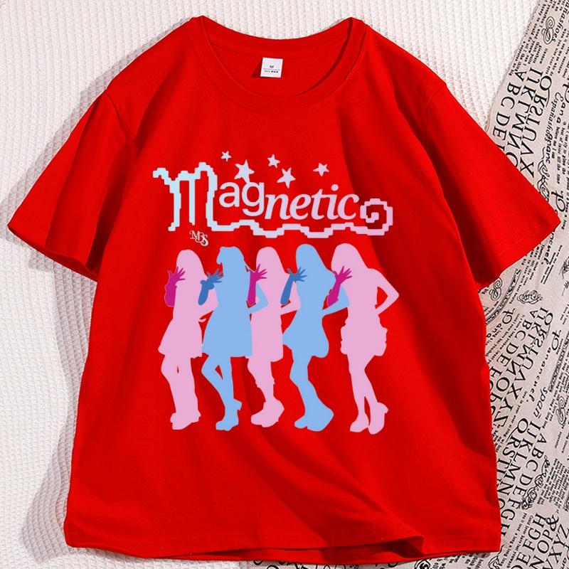

Koraen Fashion Magnetic Era Graphic T Shirts Casual Cotton Short Sleeve Round Neck Tshirt Streetwear Loose Unisex Clothing S