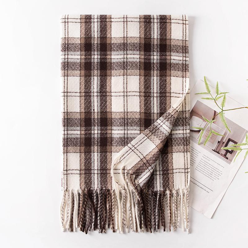 New Autumn and Winter Maillard Scarf Light Luxury and High End Korean Style Tassel Fashion Versatile High End Warm Scarf