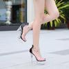 Fashion Color Rhinestones Crystal Party Shoes Nightclub Transparent Women Shoes Bling Chunky Heel Sandals Summer New Platform High Heels