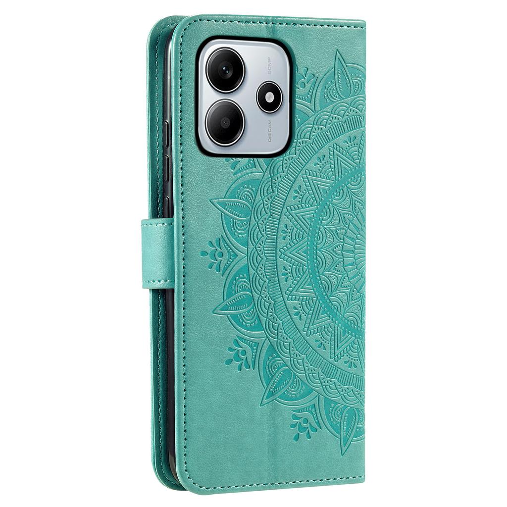Dla Xiaomi Redmi Note 14 5G Etui Wytłaczany Totem Skórzany PU Portfel Stojak Pokrowiec na Telefon