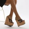 Summer Super High Heels Wedges Heel Women Slippers Fashion Open Toe Platform Sandals  Party Shoes