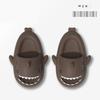 Thick-Sole Shark Slippers: Funny Poop-Stepping Design for Men & Women, Indoor/Outdoor Cartoon-Style.