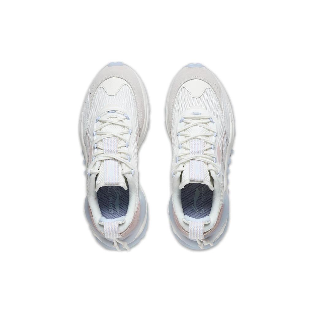 Li Ning CF Star Track Slip Resistant Abrasion Resistant Low Top Sports Casual Shoes Women's Mist White AGLT074-1
