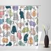 Cute Cat Shower Curtain Lovely Cartoon Funny Colorful Animal Pattern for Pet Kids Girls Fabric Bathroom Decor Curtains with Hook