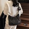 Large Capacity Nyl Cloth Ladies Crossbody Bag Candy Color Pleated Design Women's Shoulder Bag Portable String Female Handbags