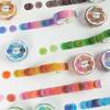 2 Rollen 14*14mm Hartbonbon Punktfarbe Washi Journaling Schreiben Erinnerung Washi Tape Deko Geschenk Etikett Ins Abdeckbänder Leicht zu reißen