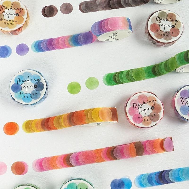 2 Rollen 14*14mm Hartbonbon Punktfarbe Washi Journaling Schreiben Erinnerung Washi Tape Deko Geschenk Etikett Ins Abdeckbänder Leicht zu reißen