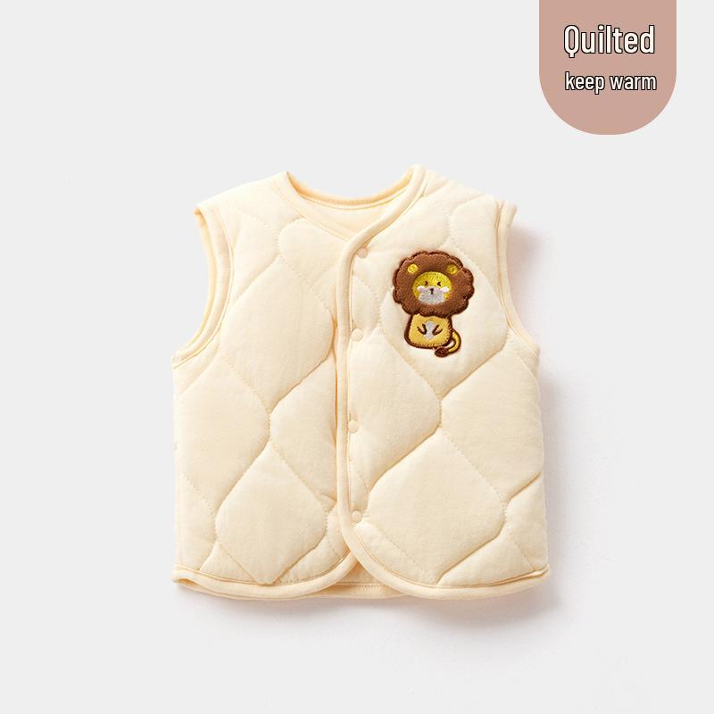 

Jingqi Baby Quilted Cotton Vest for Infants - Sleeveless, Warm Autumn/Winter Jacket for Newborns 73cm жёлтый